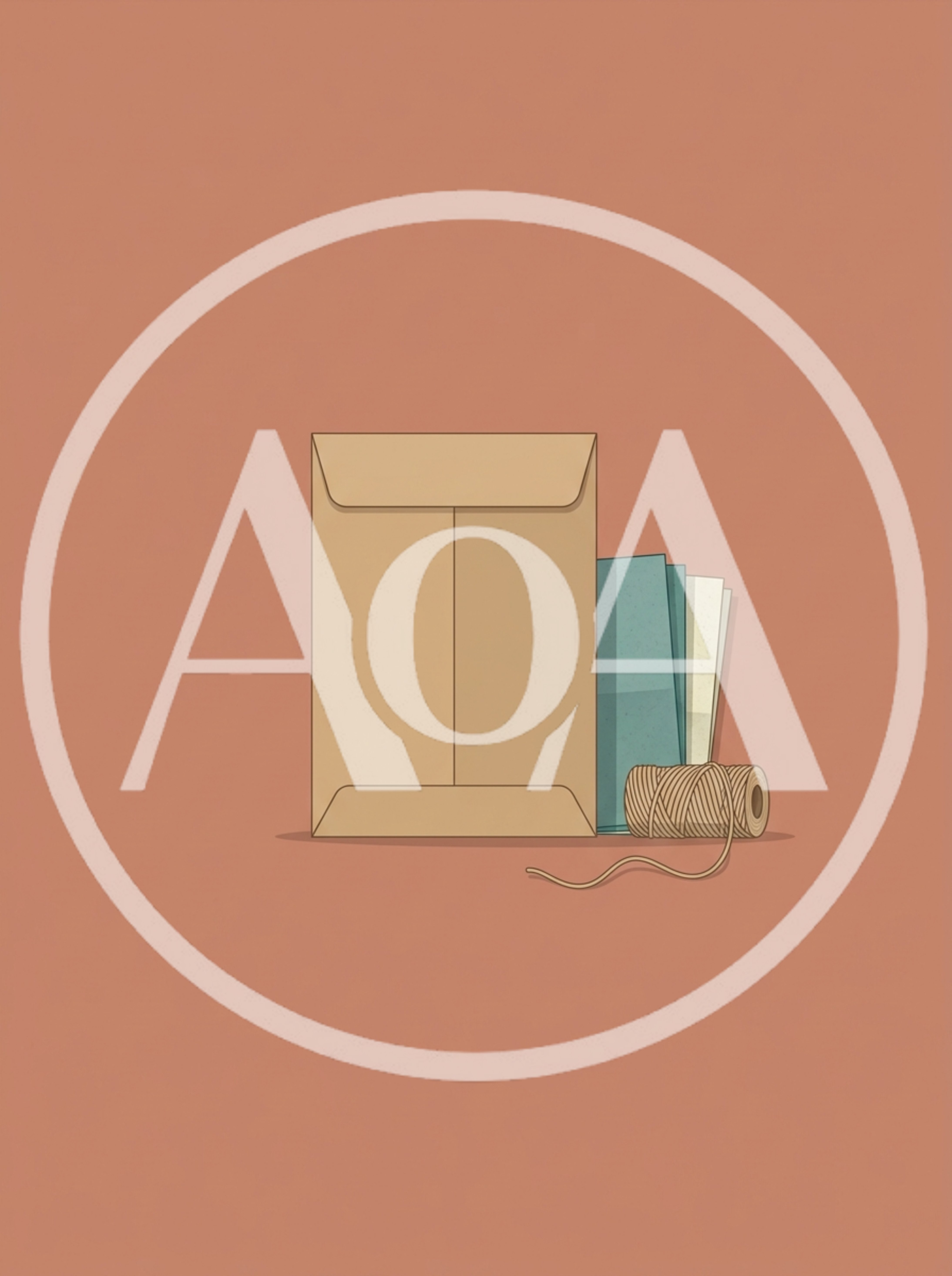 Minimalist Illustration Of An Envelope And Twine