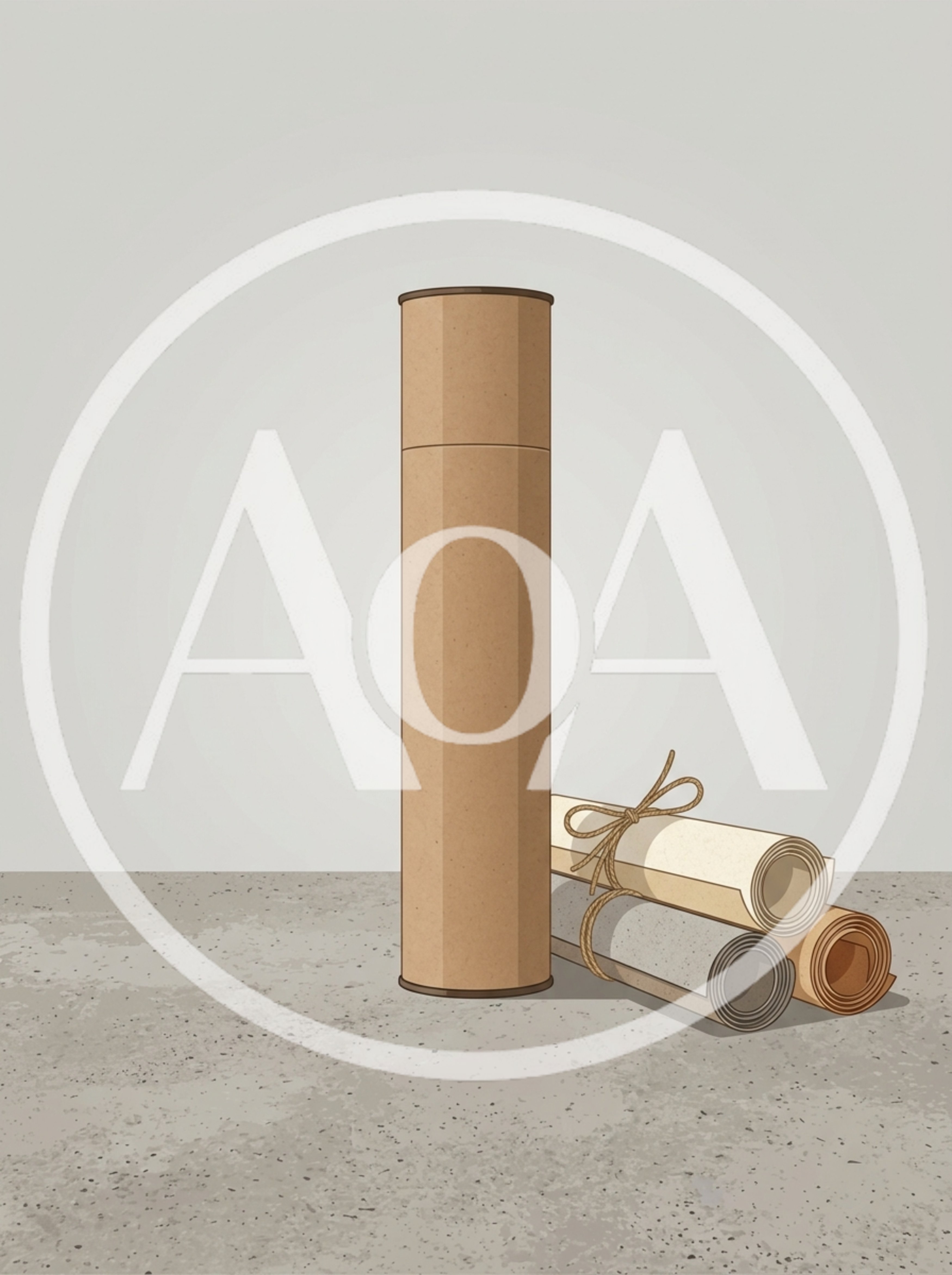Cardboard Mailing Tube With Rolled Paper Documents