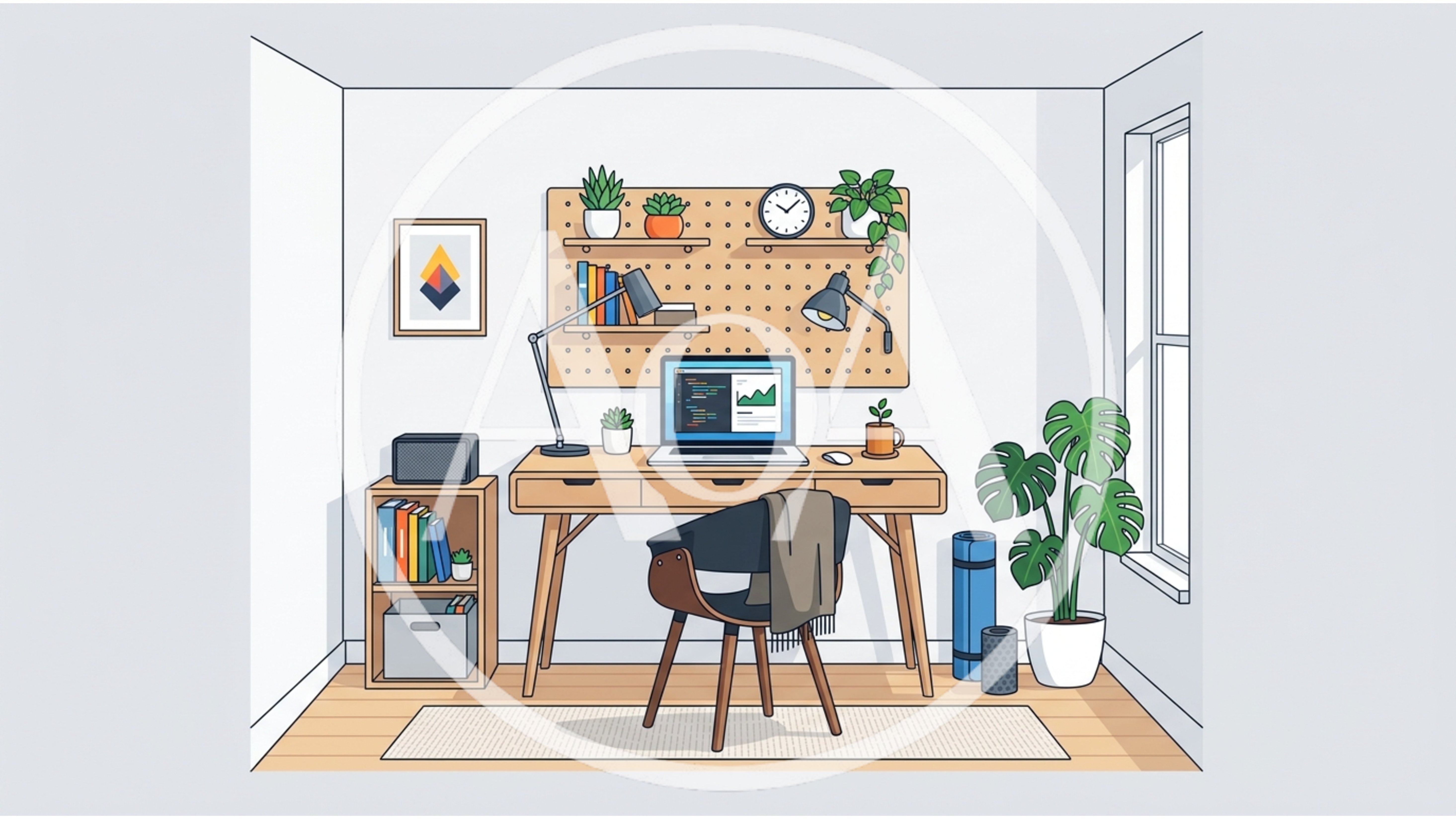 Modern Home Office Workspace With Desk And Computer