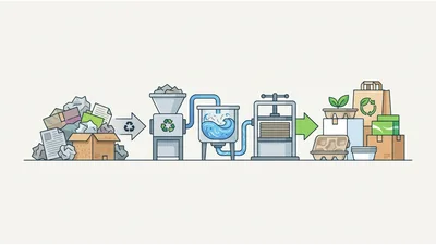 Paper Recycling Process Infographic Illustration