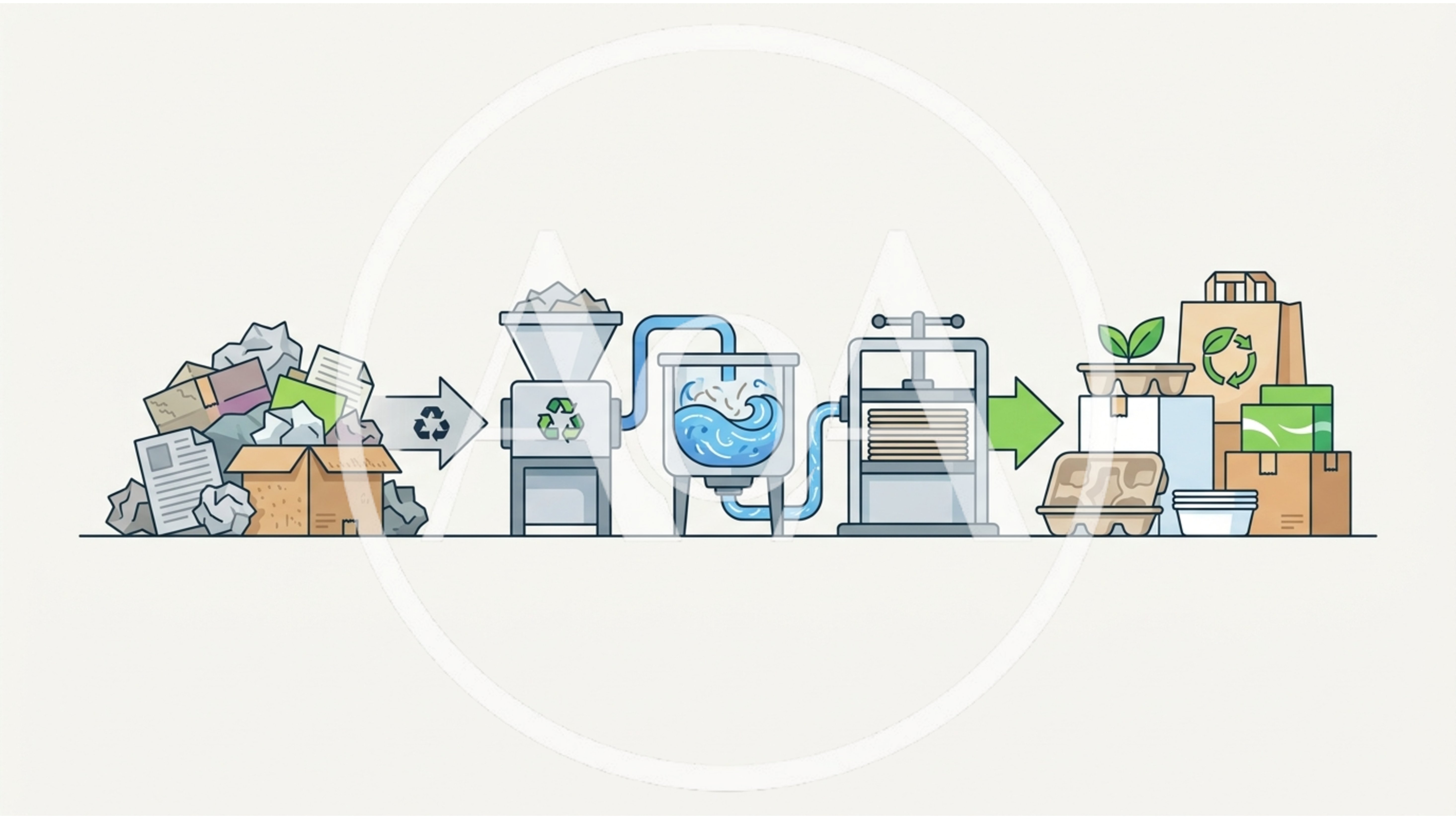 Paper Recycling Process Infographic Illustration