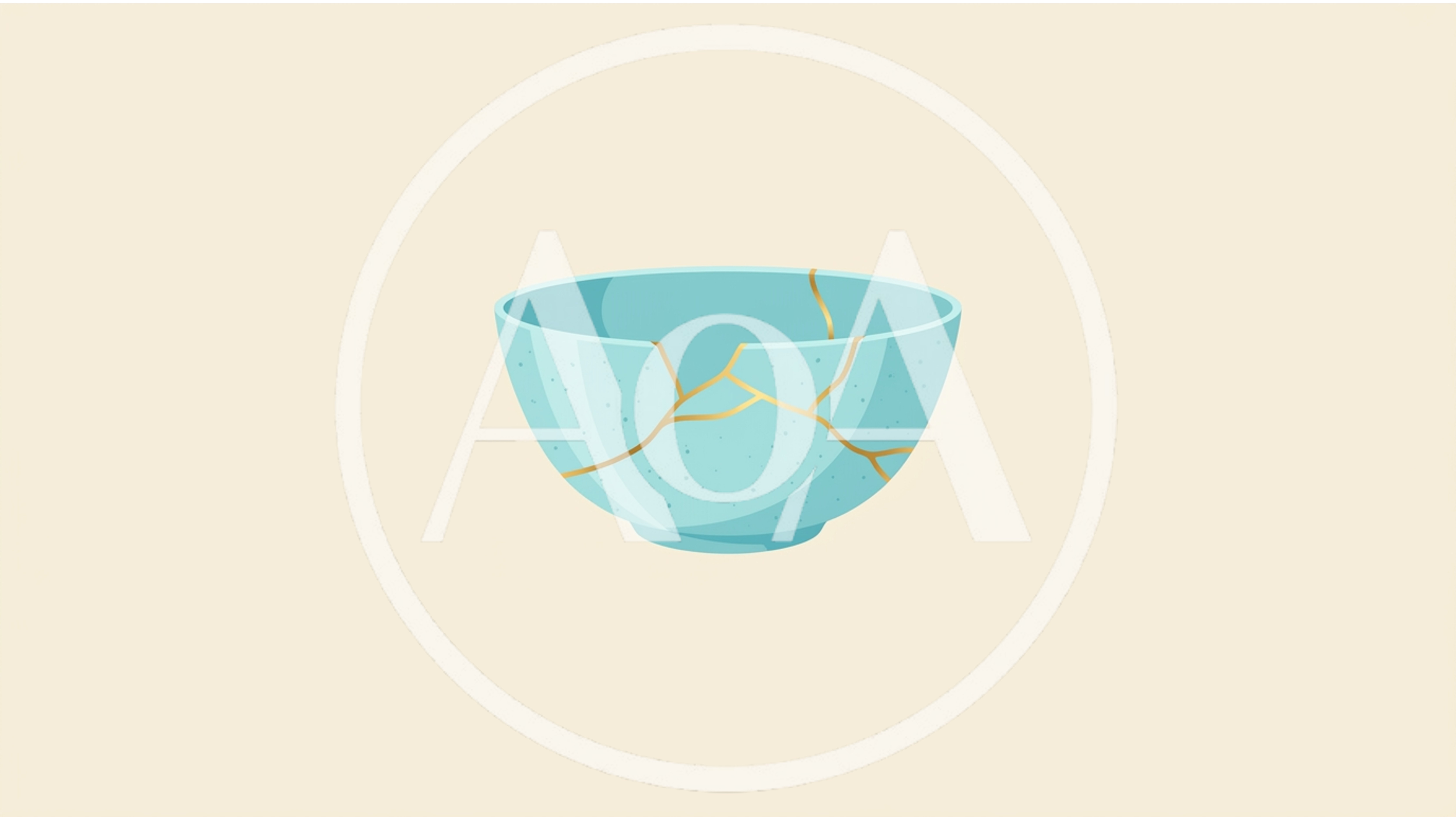 Kintsugi Style Broken Ceramic Bowl Illustration