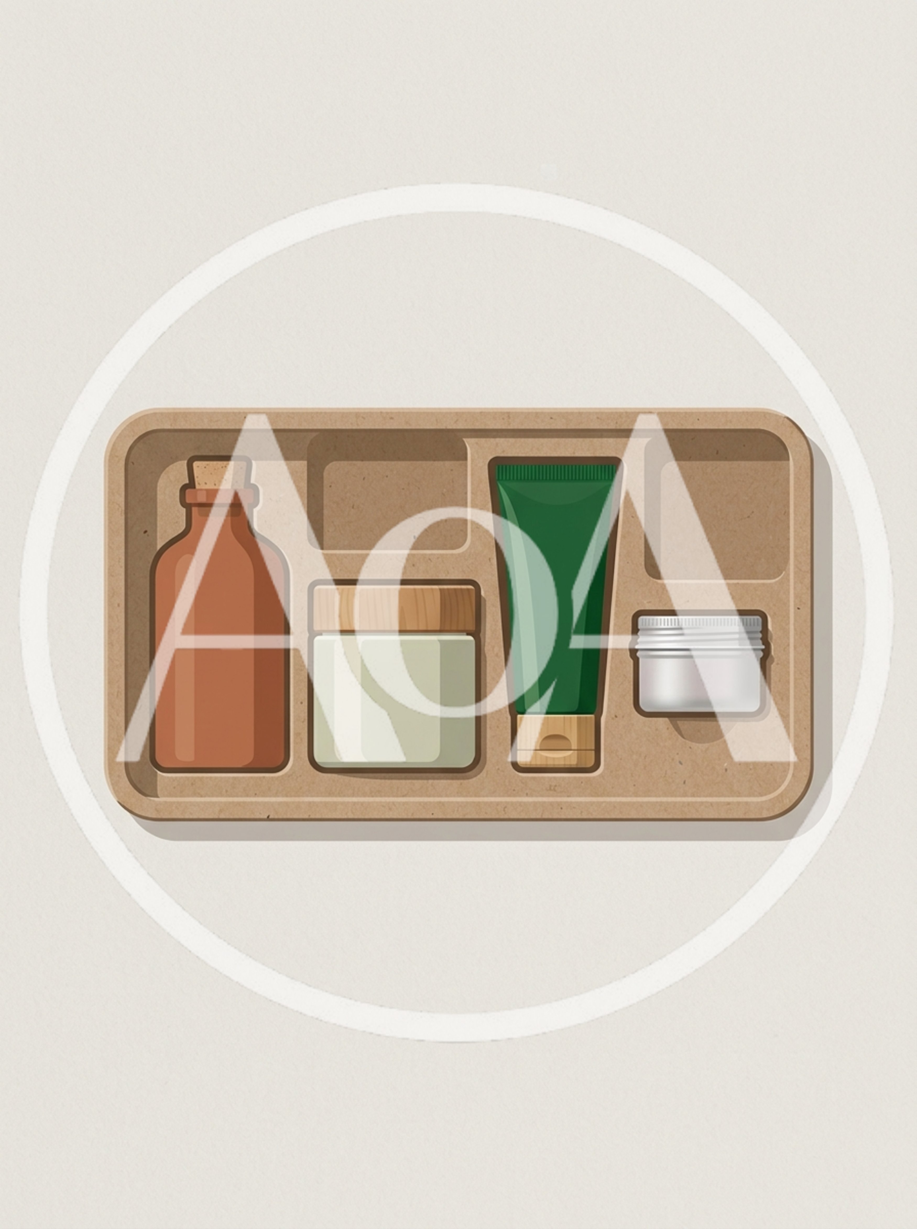 Eco Friendly Skincare Product Set In Molded Pulp Tray