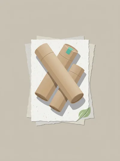 Three Cardboard Mailing Tubes On Textured Paper