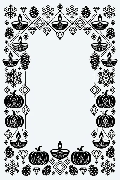 Decorative Border Frame With Seasonal Icons