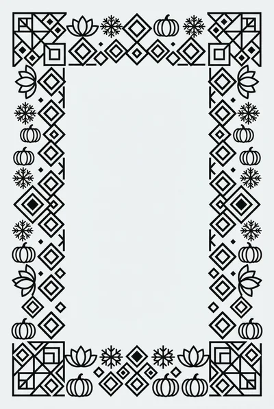 Geometric Seasonal Pattern Border Frame Design