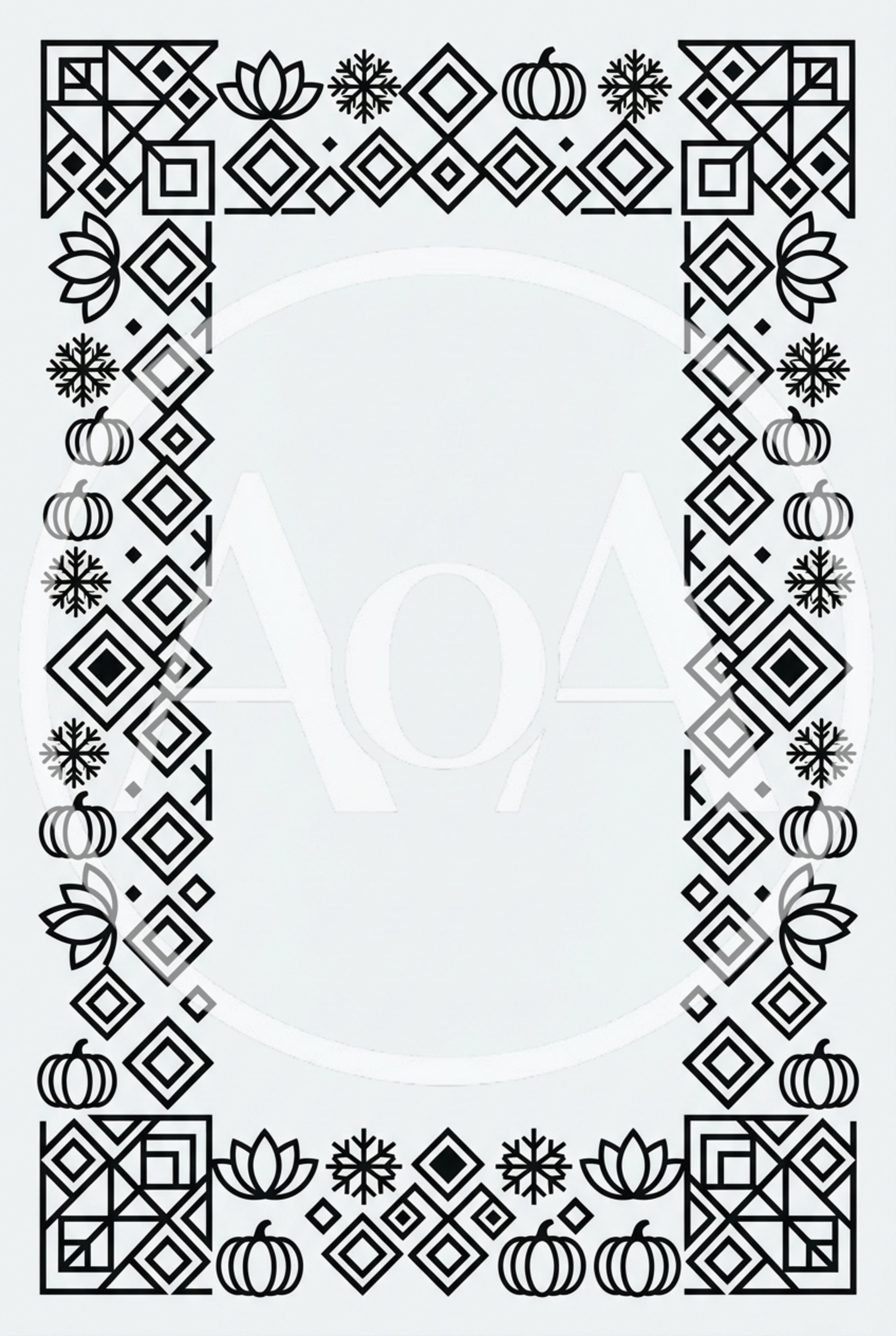 Geometric Seasonal Pattern Border Frame Design