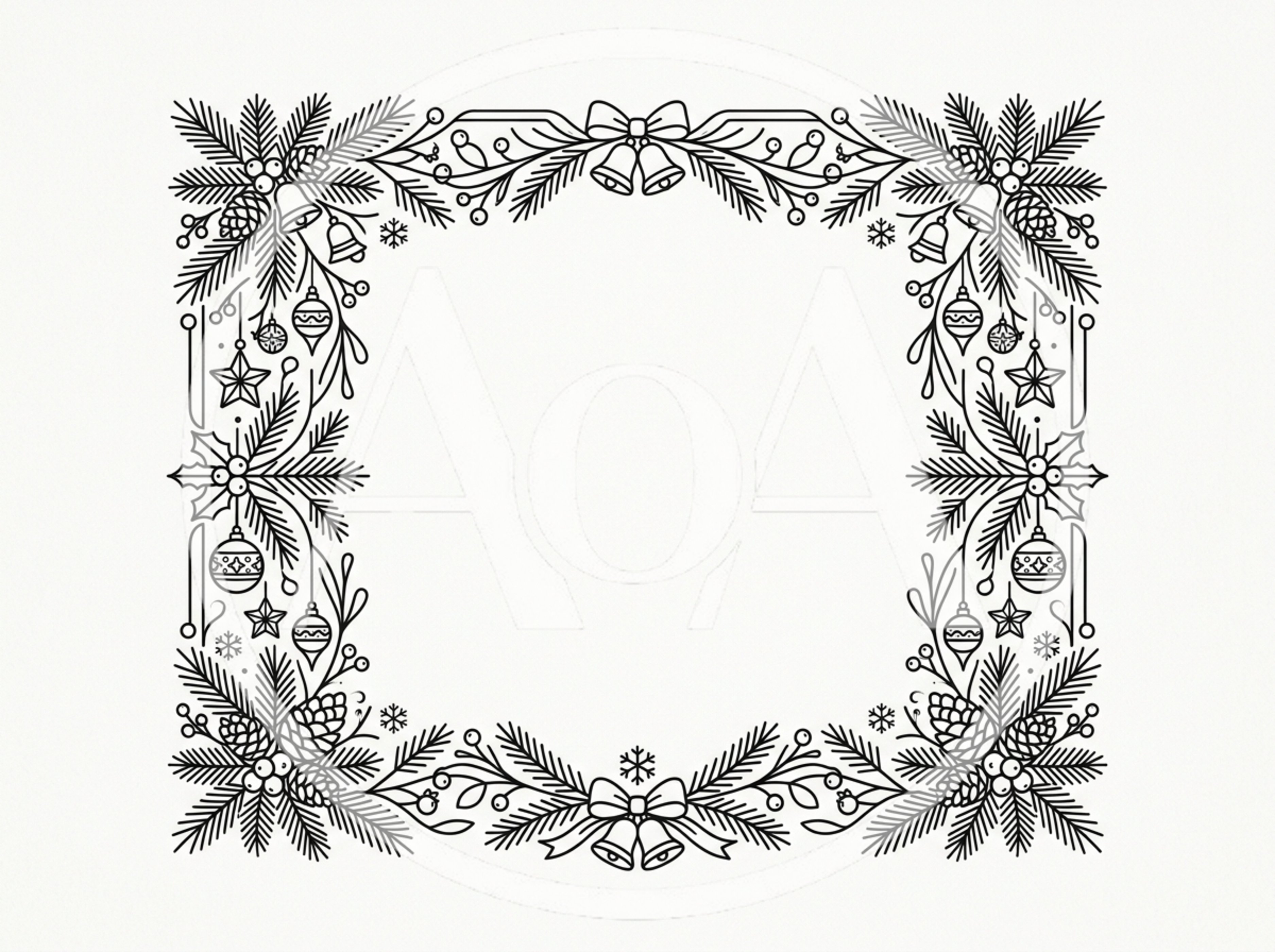 Christmas Decorative Border Frame With Festive Elements