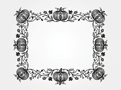 Decorative Pumpkin Border Frame Illustration