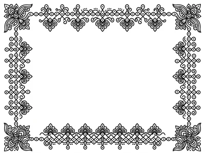 Decorative Indian Rangoli Border Frame Design