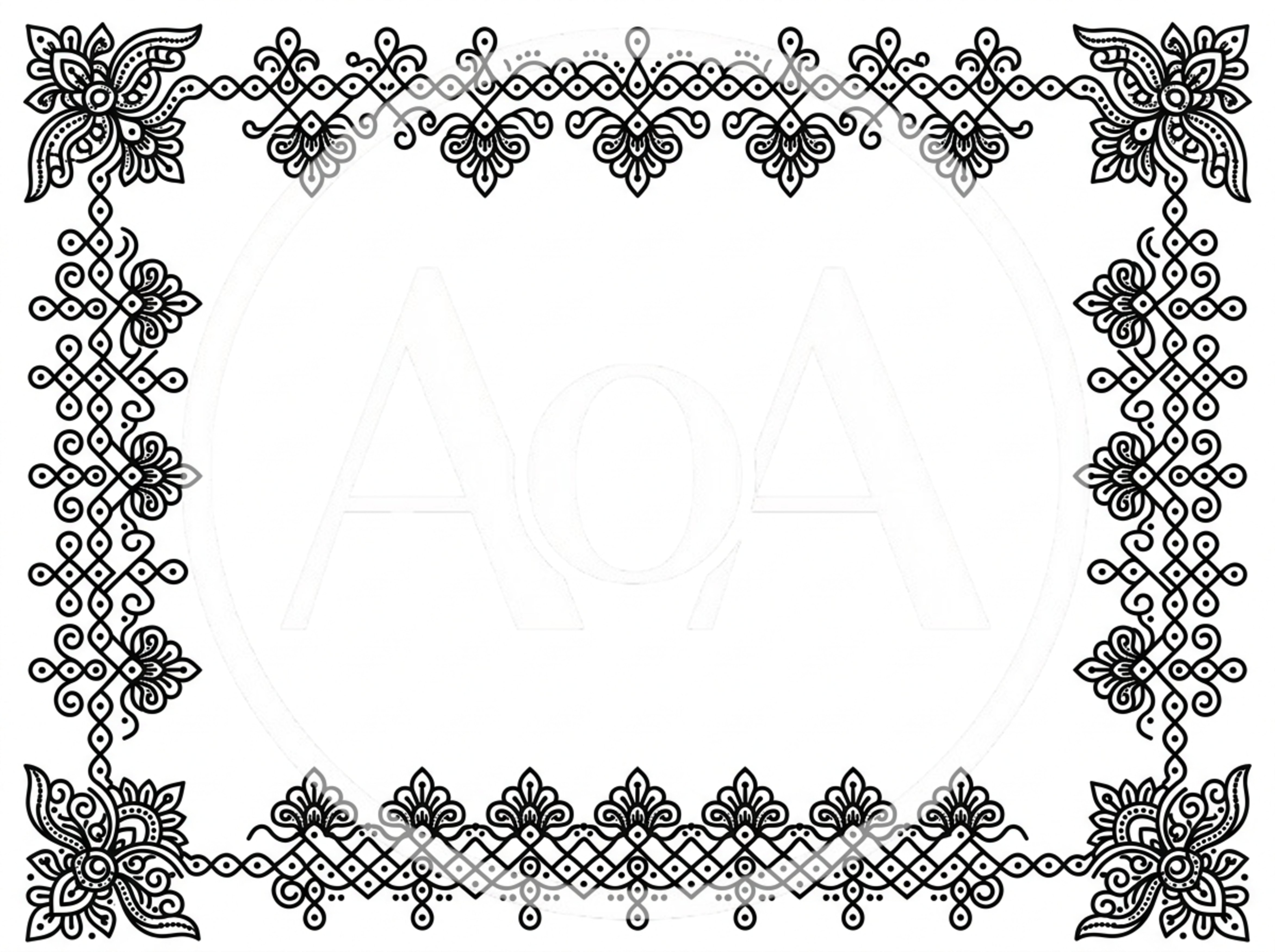 Decorative Indian Rangoli Border Frame Design