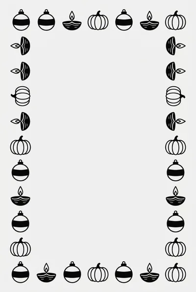 Festive Holiday Icon Border Frame Pattern