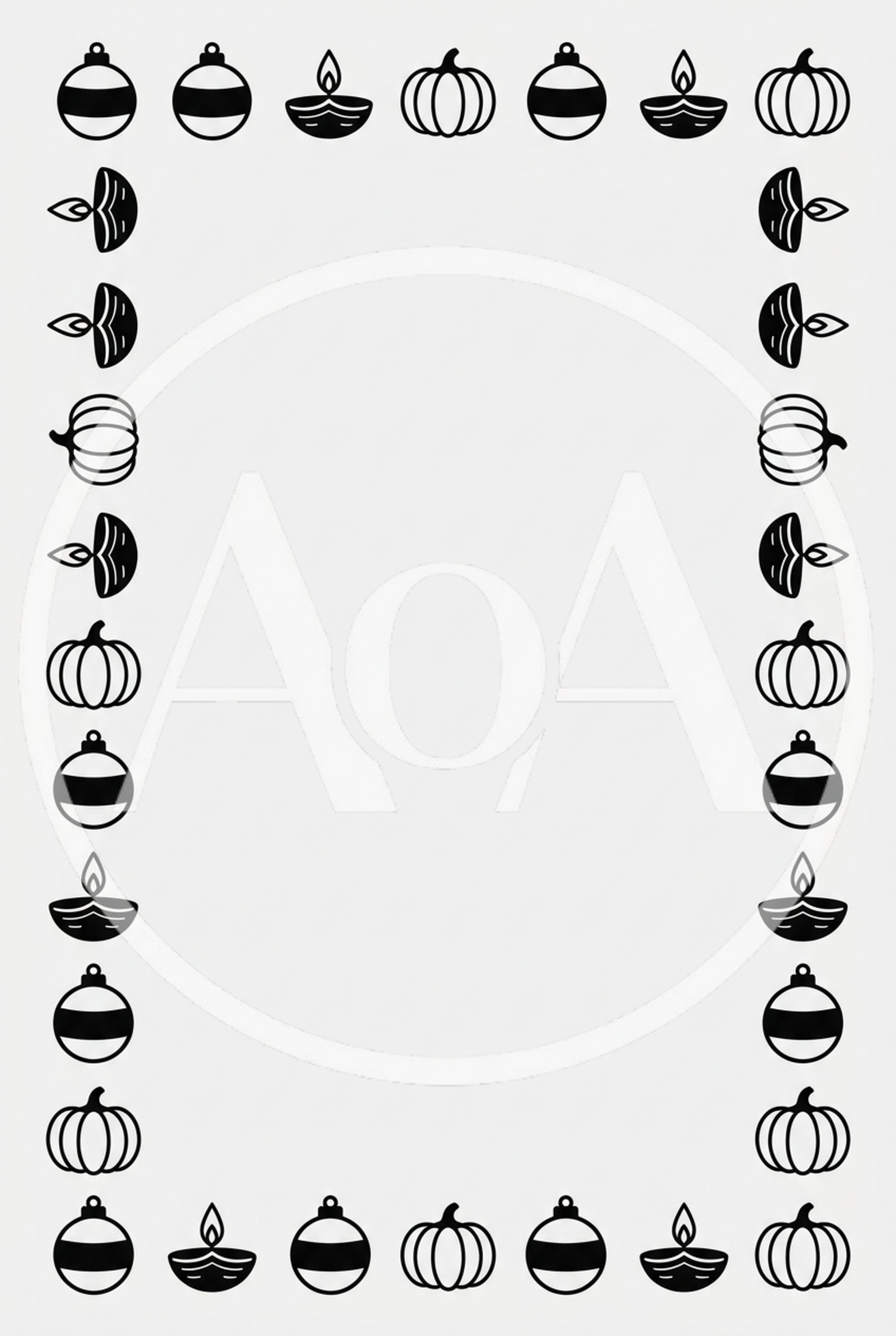 Festive Holiday Icon Border Frame Pattern