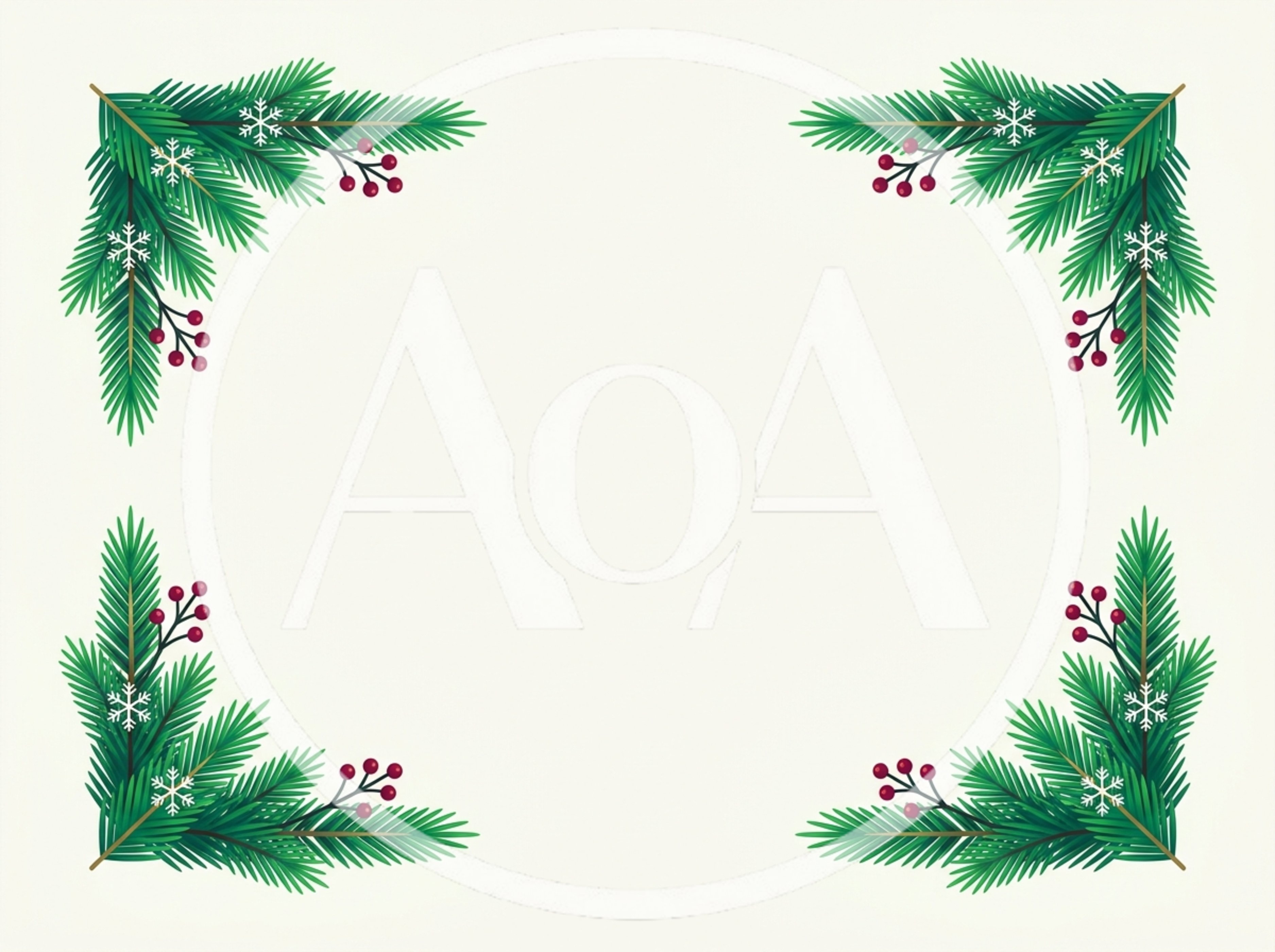 Christmas Pine Branch Corner Frame Illustration