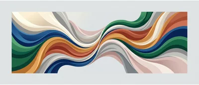 Abstract Wavy Lines Background With Multicolored Flowing Ribbons