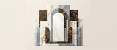 Abstract Marble Geometric Podium Display
