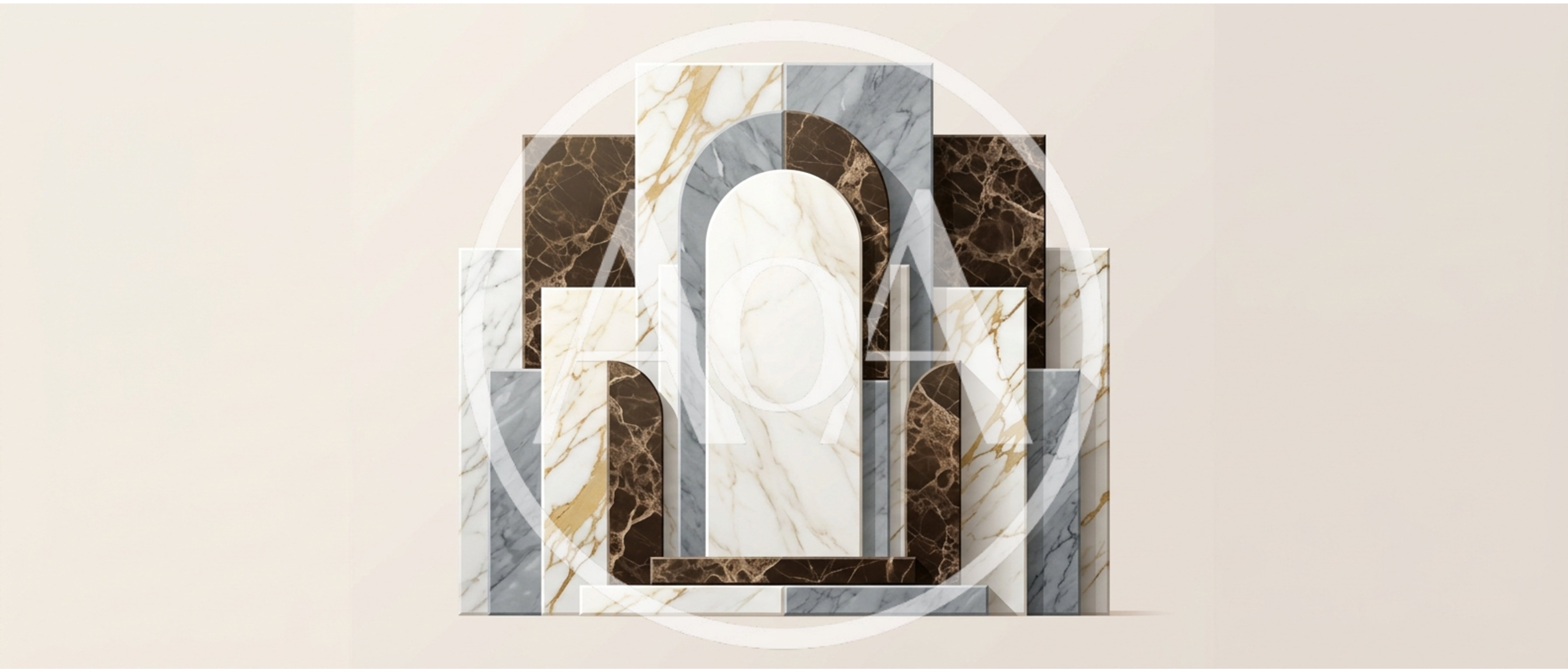 Abstract Marble Geometric Podium Display