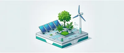 Isometric Illustration Of Sustainable Green Energy Technology
