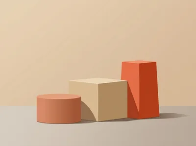 Minimalist Geometric Product Display Podiums