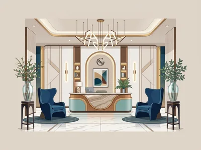 Modern Luxury Office Reception Area Interior Design