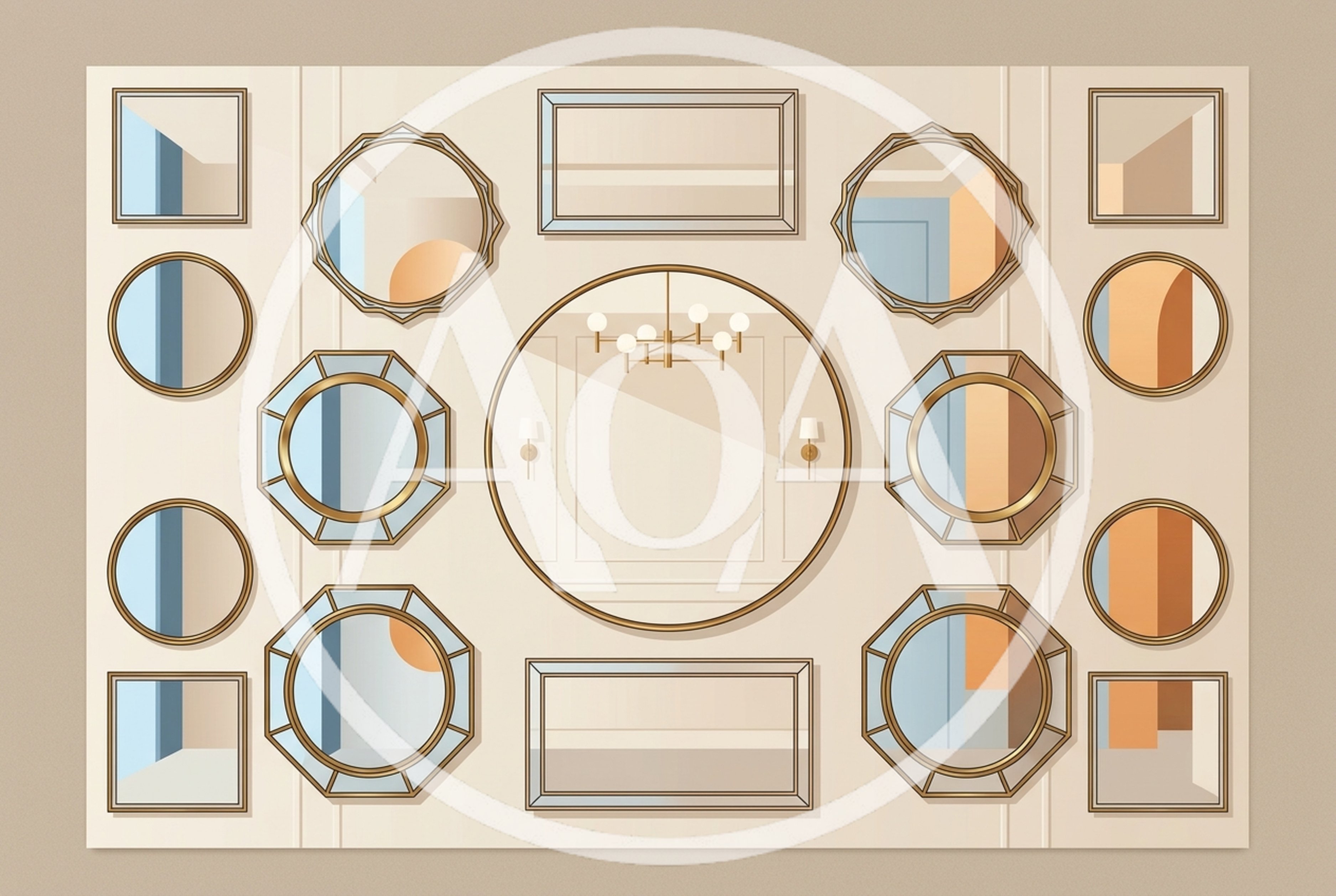 Wall Gallery With Assorted Decorative Mirrors