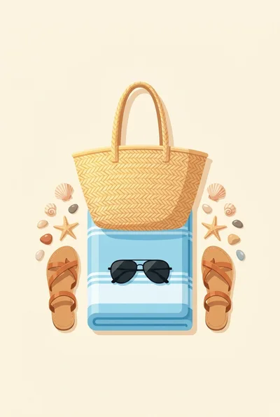 Flat Lay Beach Vacation Essentials With Accessories