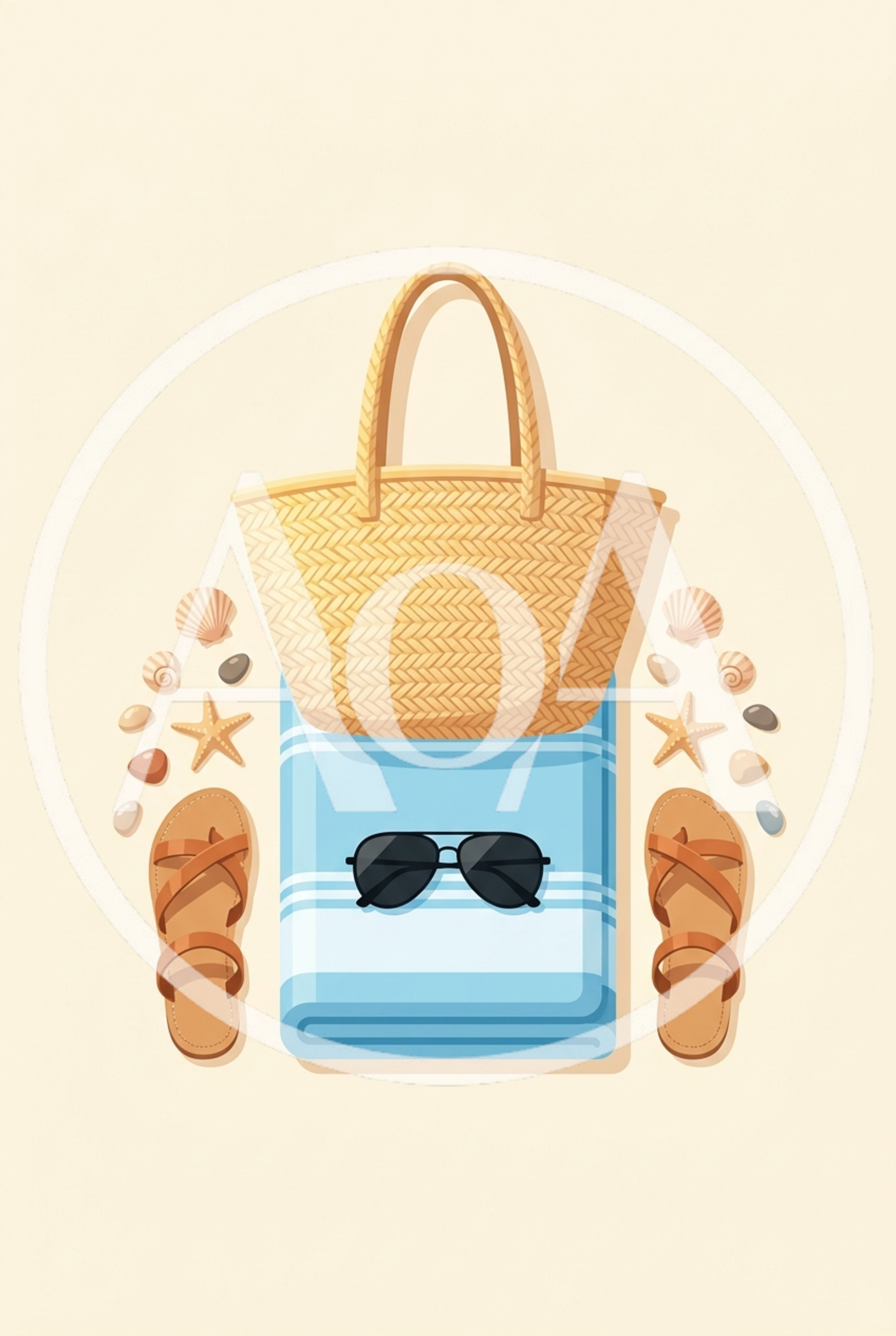 Flat Lay Beach Vacation Essentials With Accessories