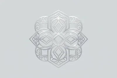 Silver Ornamental Geometric Mandala Pattern