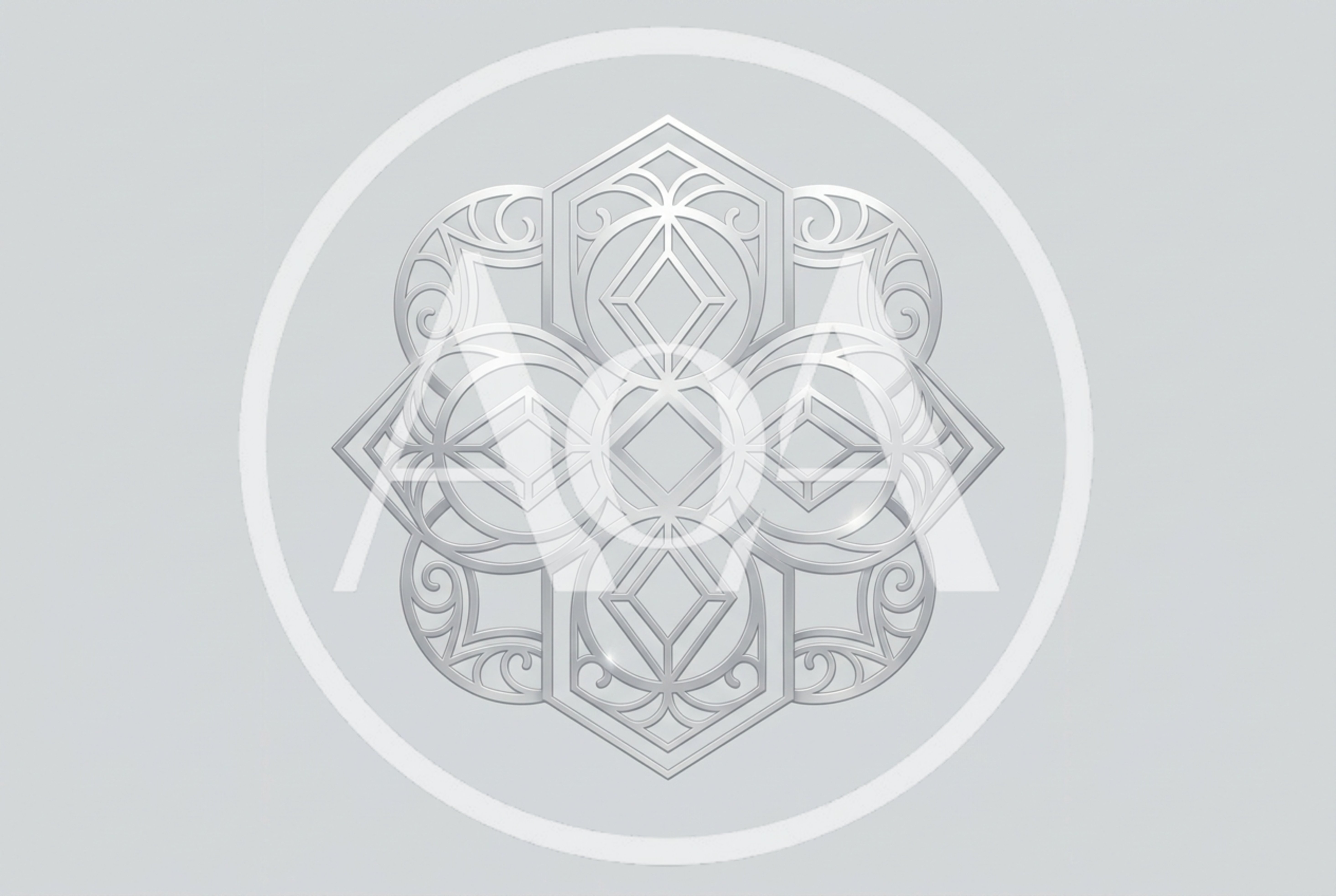 Silver Ornamental Geometric Mandala Pattern