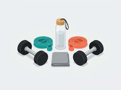 Fitness Equipment Set With Dumbbells And Resistance Bands