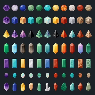 Collection Of Various Gemstone Shapes And Colors