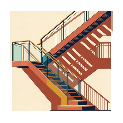 Minimalist Illustration Of Modern Staircase Architecture