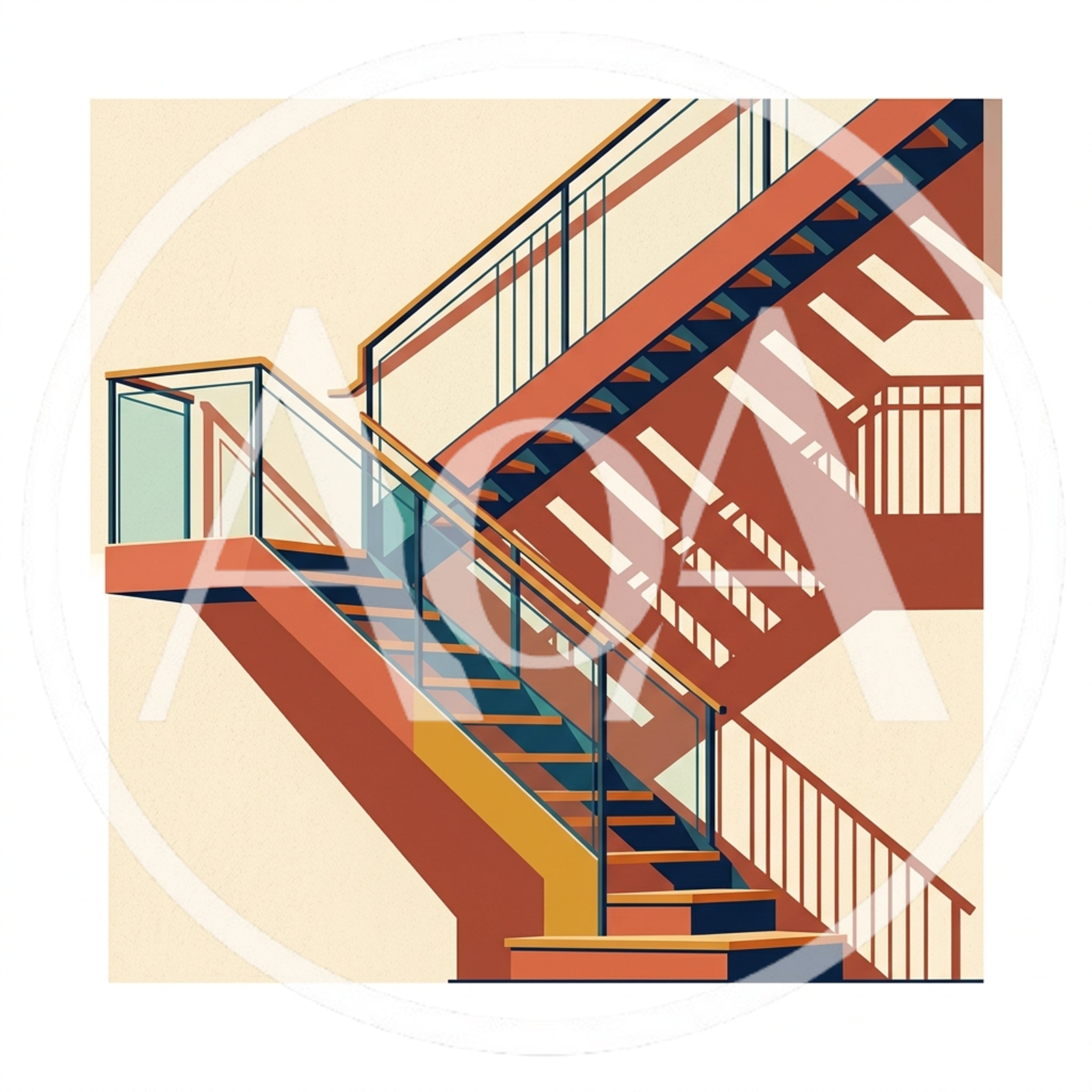 Minimalist Illustration Of Modern Staircase Architecture
