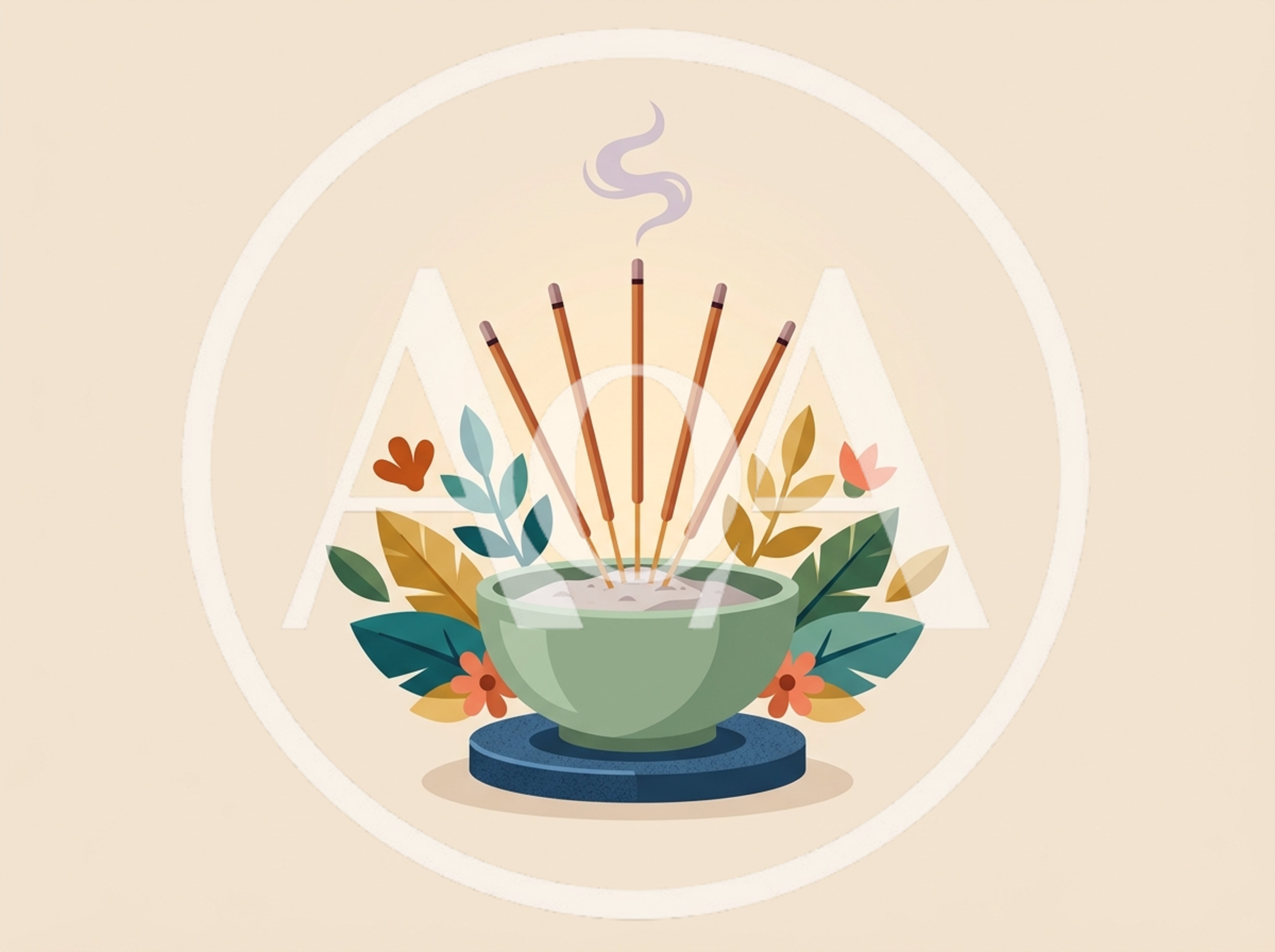 Incense Sticks Burning In A Decorative Bowl