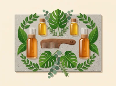 Natural Hair Care Products With Wooden Comb