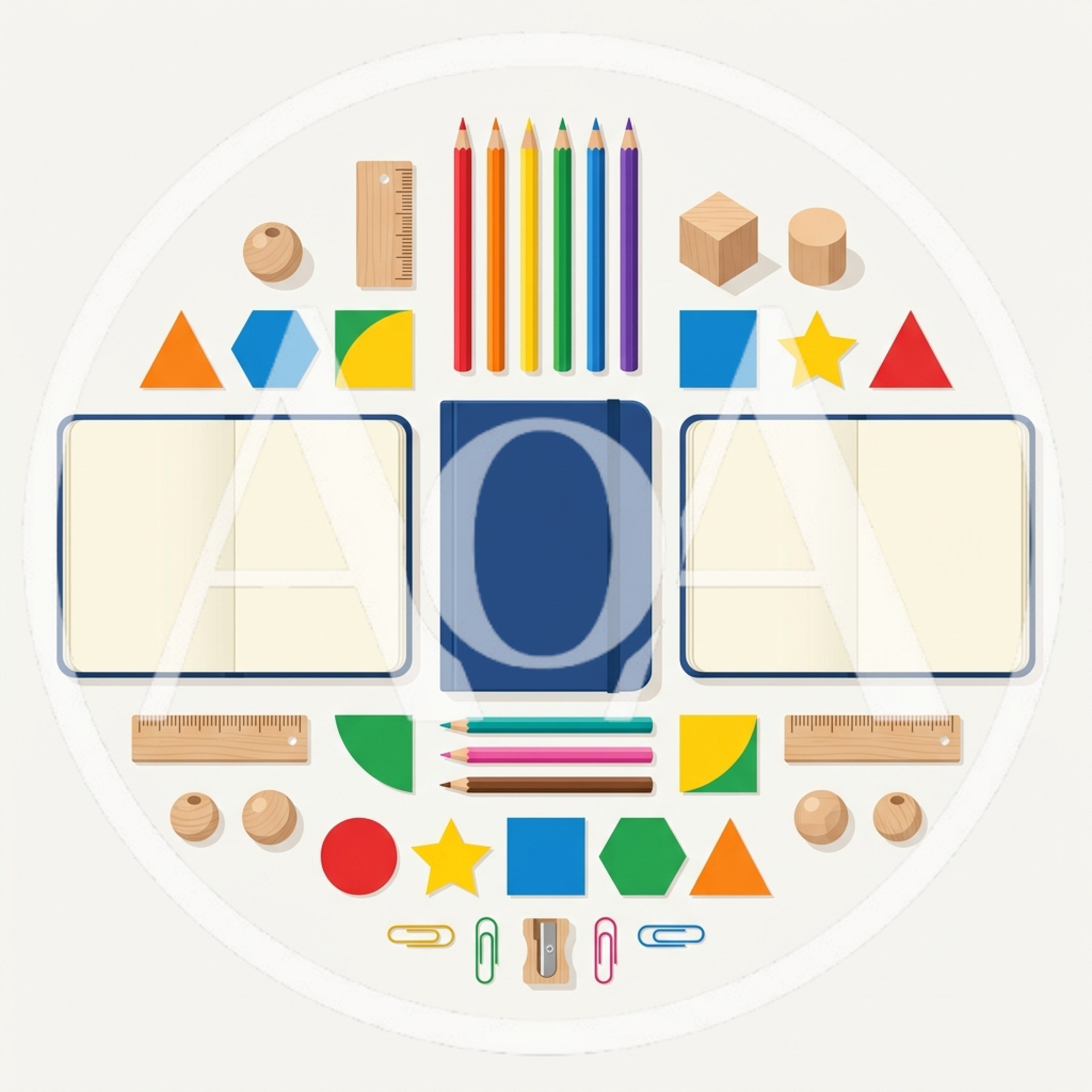 Flat Lay Stationery And School Supplies Arrangement