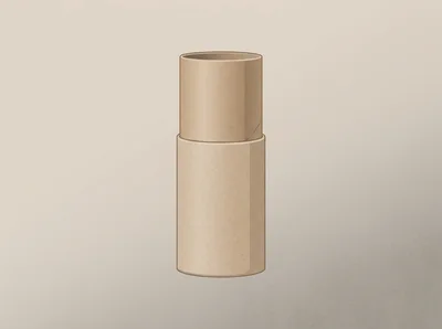 Cardboard Tube Packaging Mockup On Neutral Background