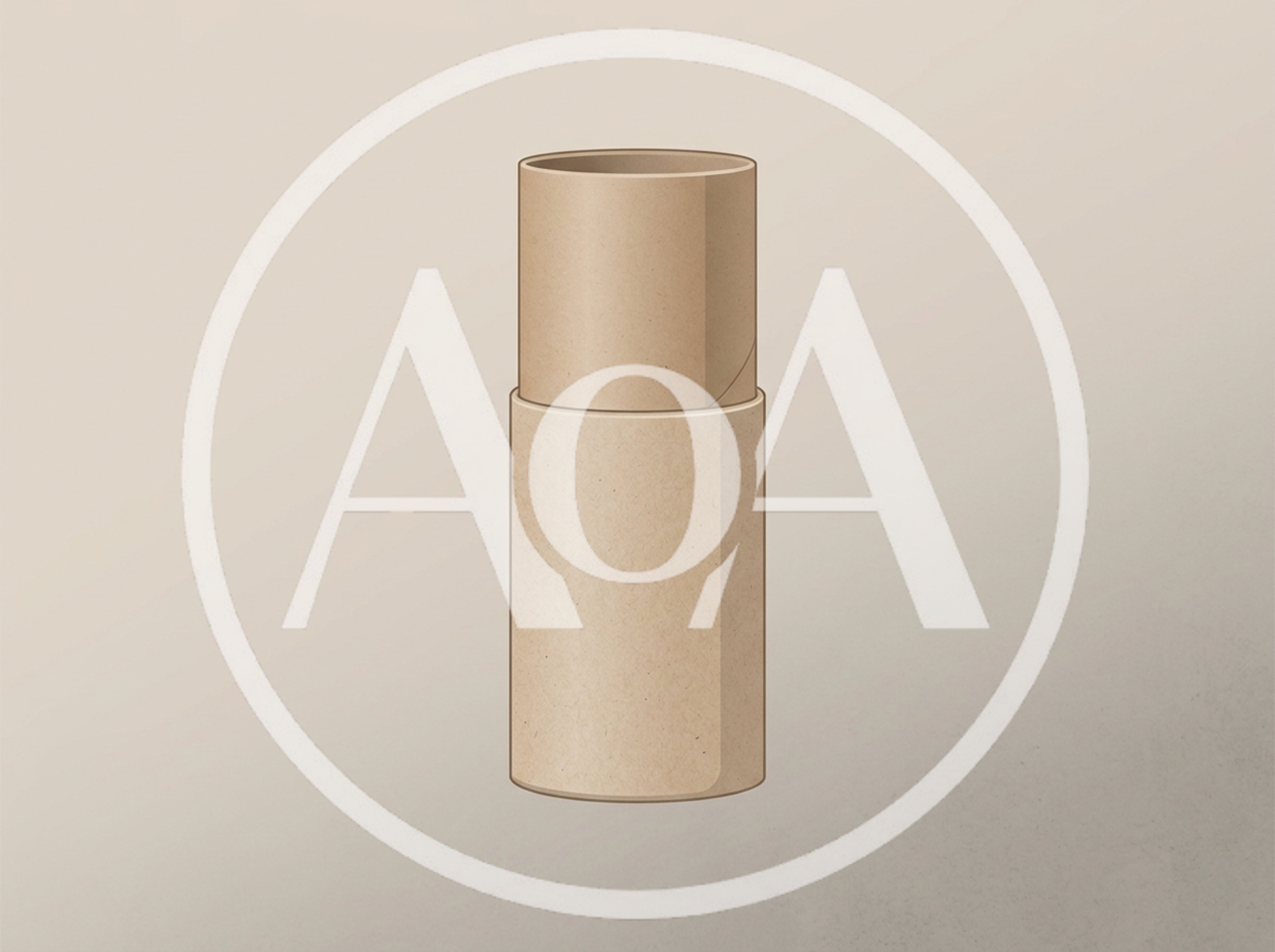 Cardboard Tube Packaging Mockup On Neutral Background