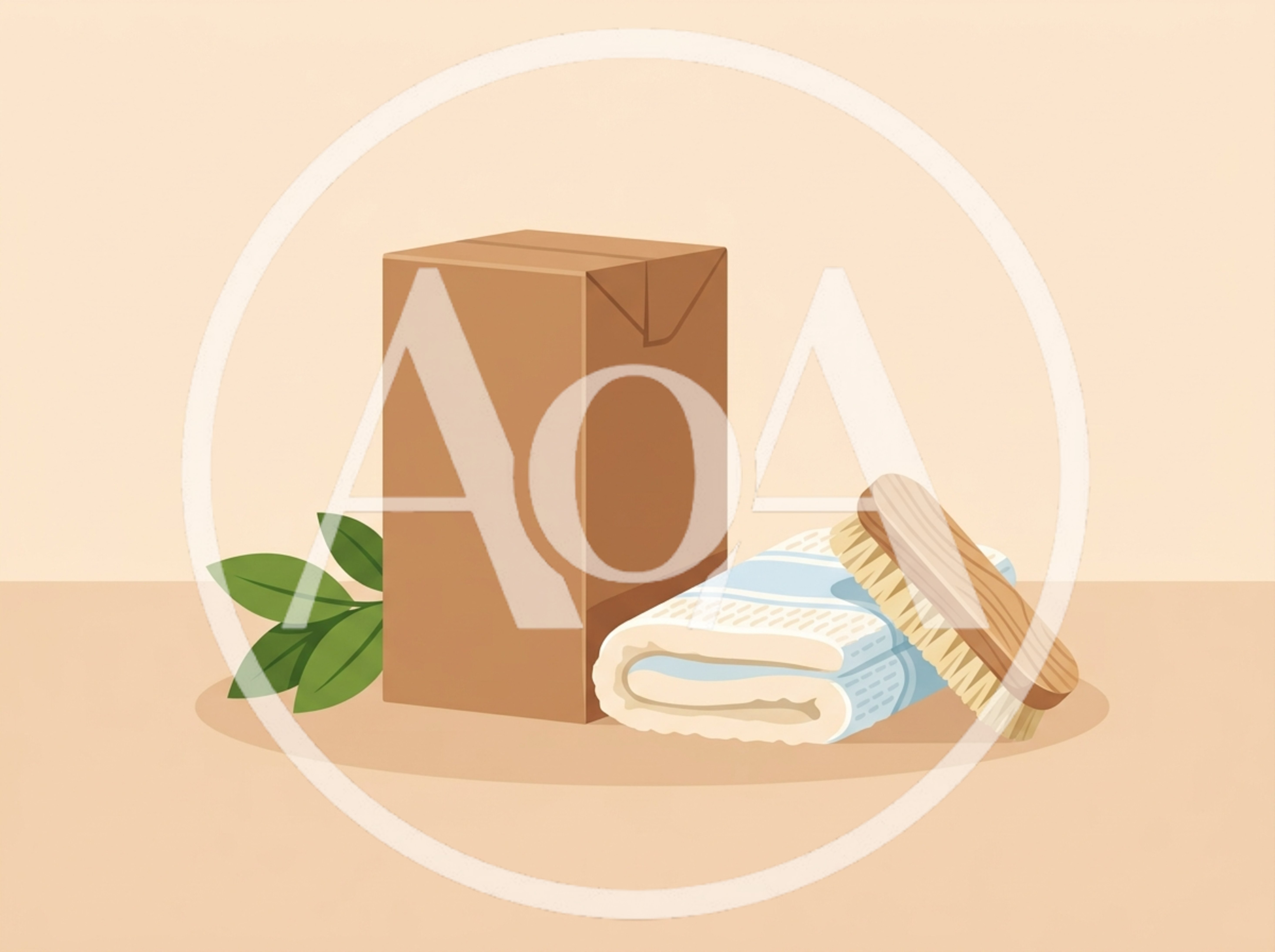 Eco Friendly Cleaning Supplies With Cardboard Box And Brush