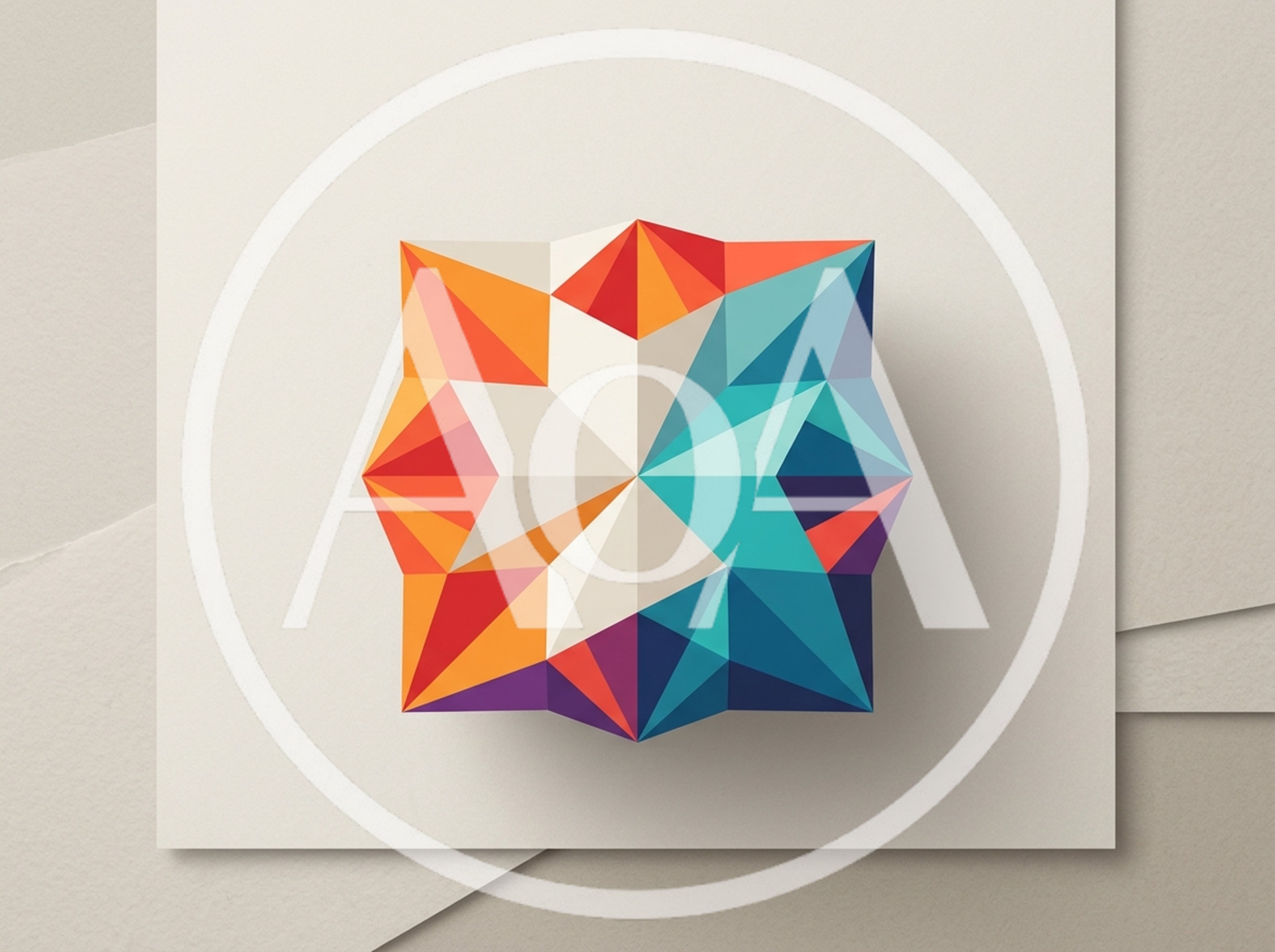 Geometric Star Shape With Vibrant Multicolored Facets