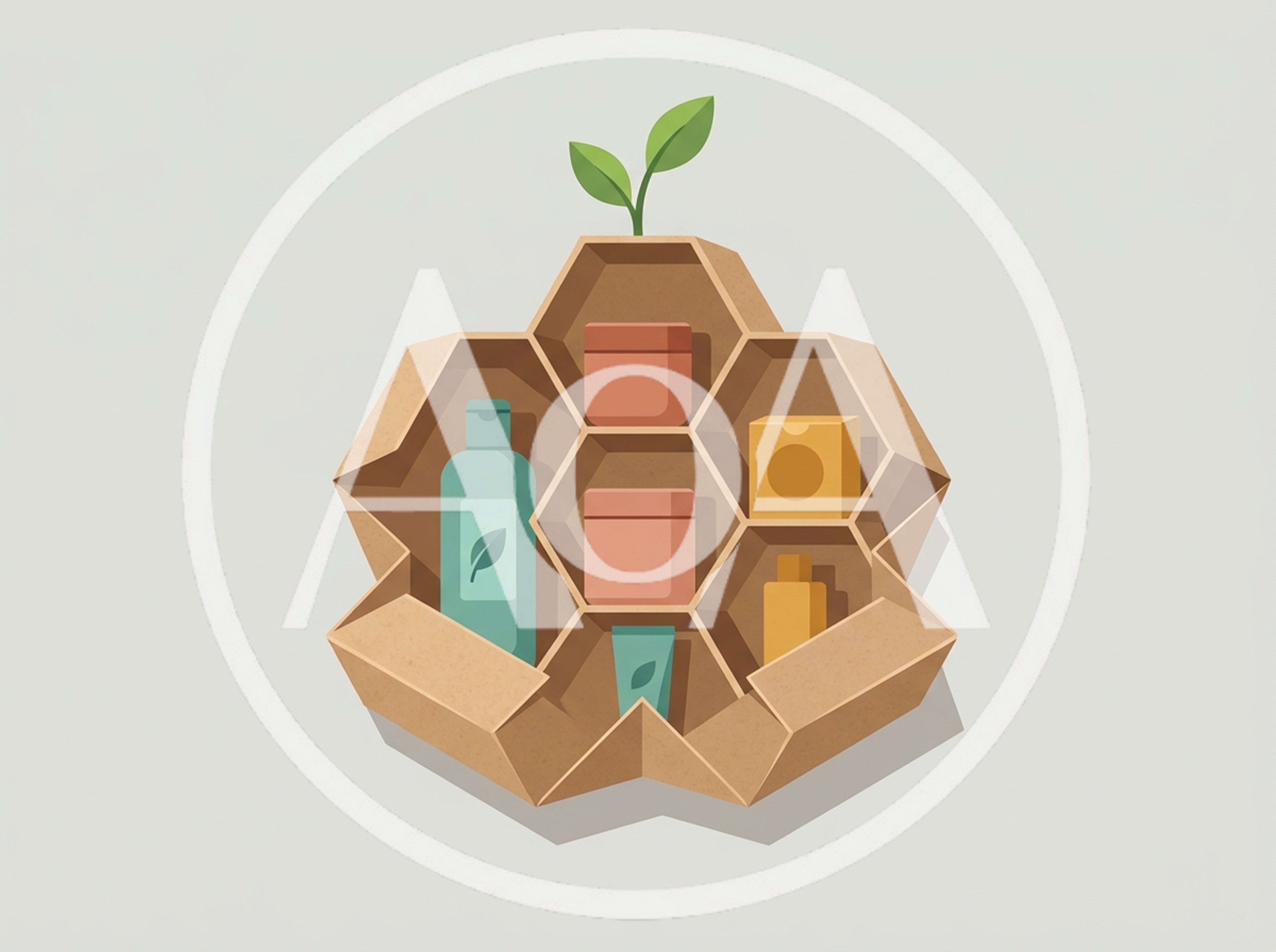 Eco Friendly Skincare Products In Honeycomb Cardboard Display