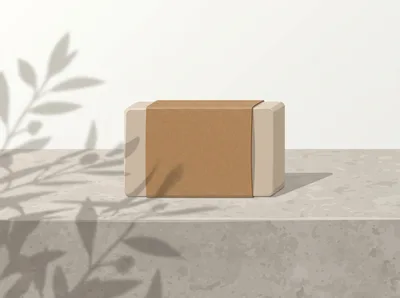 Bar Soap With Kraft Paper Label On Stone Surface