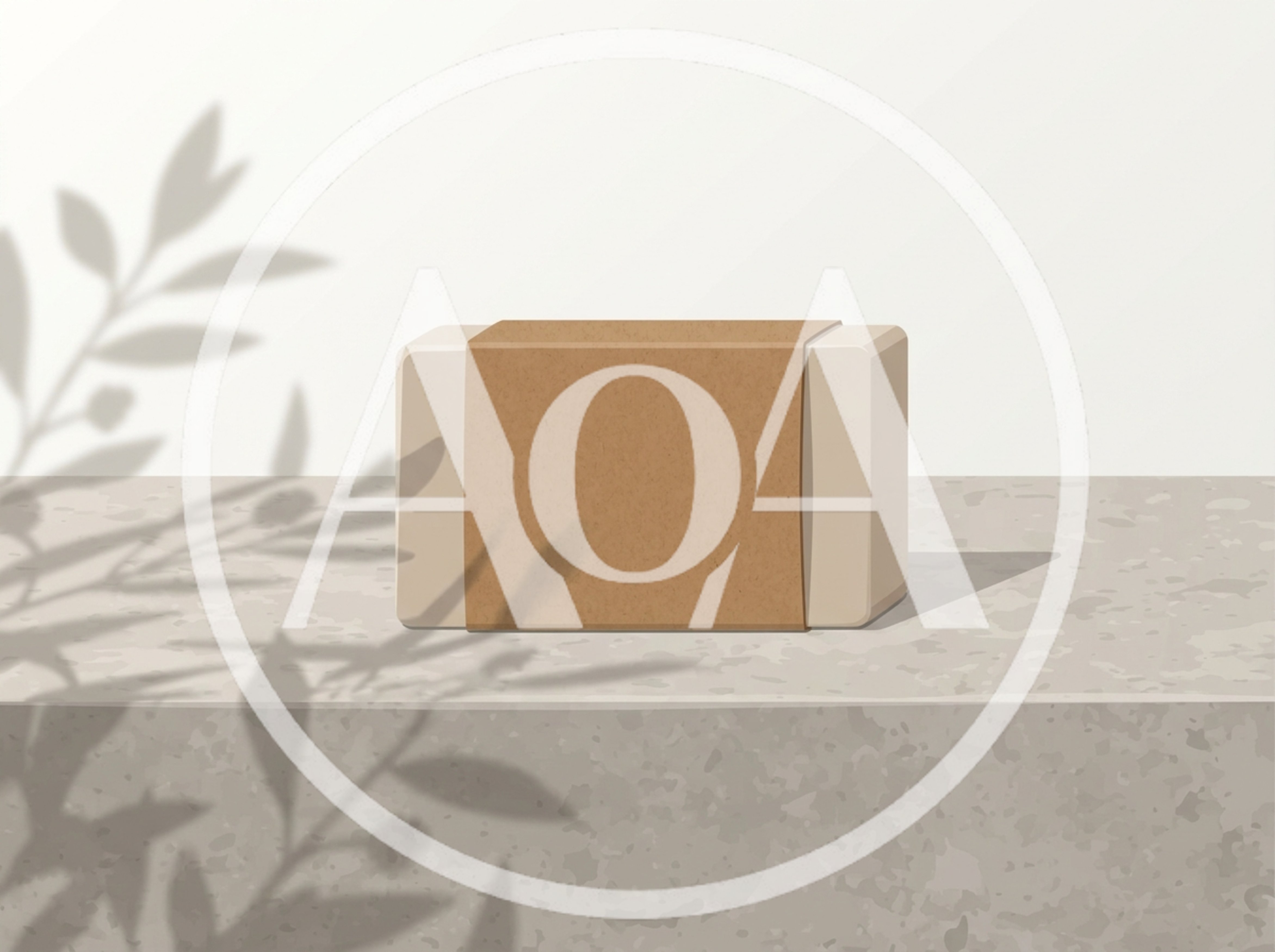 Bar Soap With Kraft Paper Label On Stone Surface