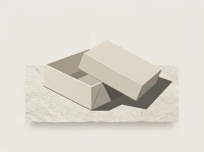 Minimalist Paper Box Mockup On Textured Background