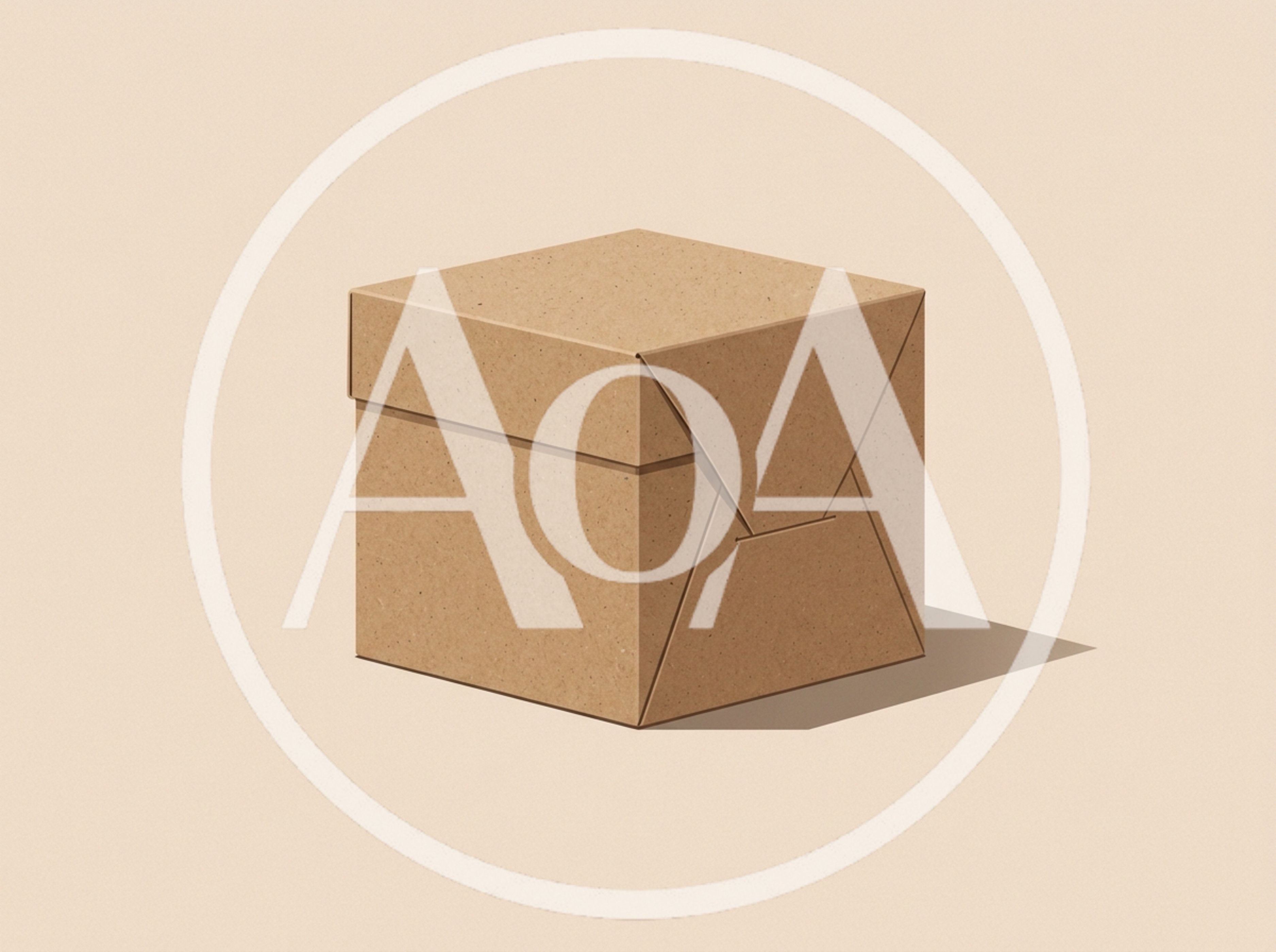 Minimalist Brown Cardboard Box On Solid Background