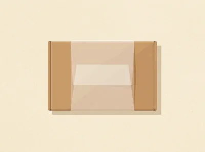 Top View Of A Cardboard Box With Transparent Sleeve