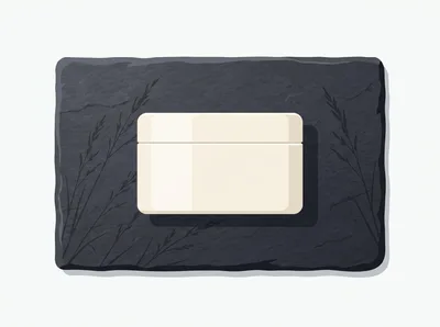 Blank Cream Jar On A Slate Stone Tray