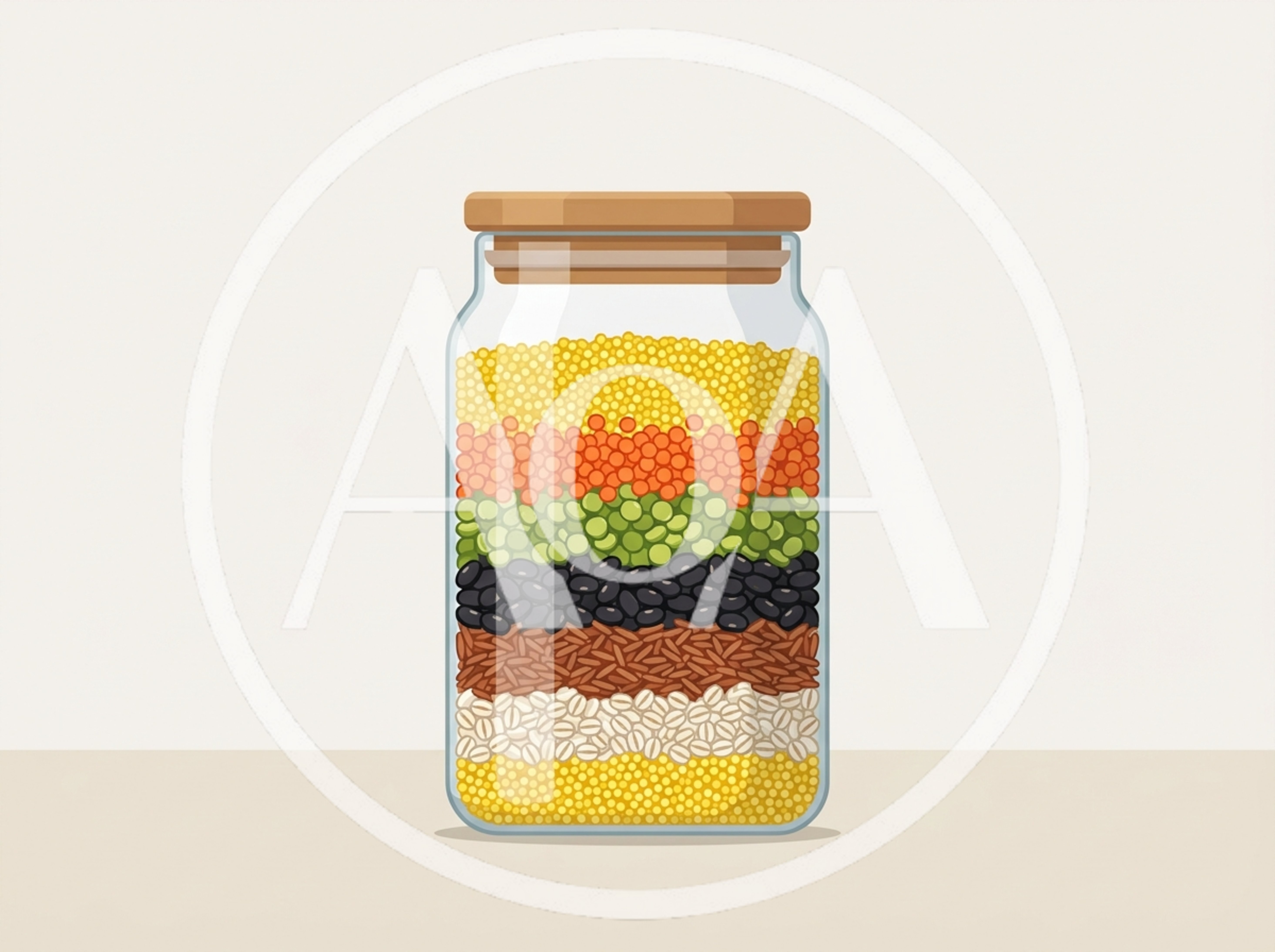 Glass Jar Filled With Layers Of Various Grains