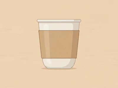 Minimalist Illustration Of A Disposable Coffee Cup