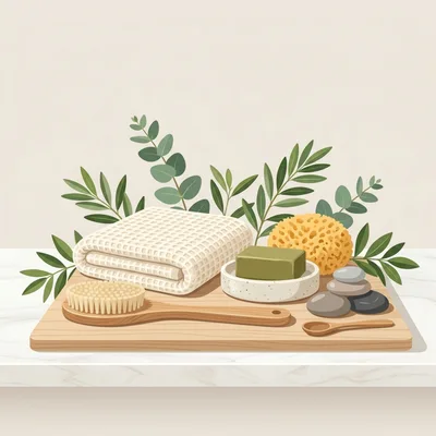 Spa Wellness Set with Towel and Bath Accessories
